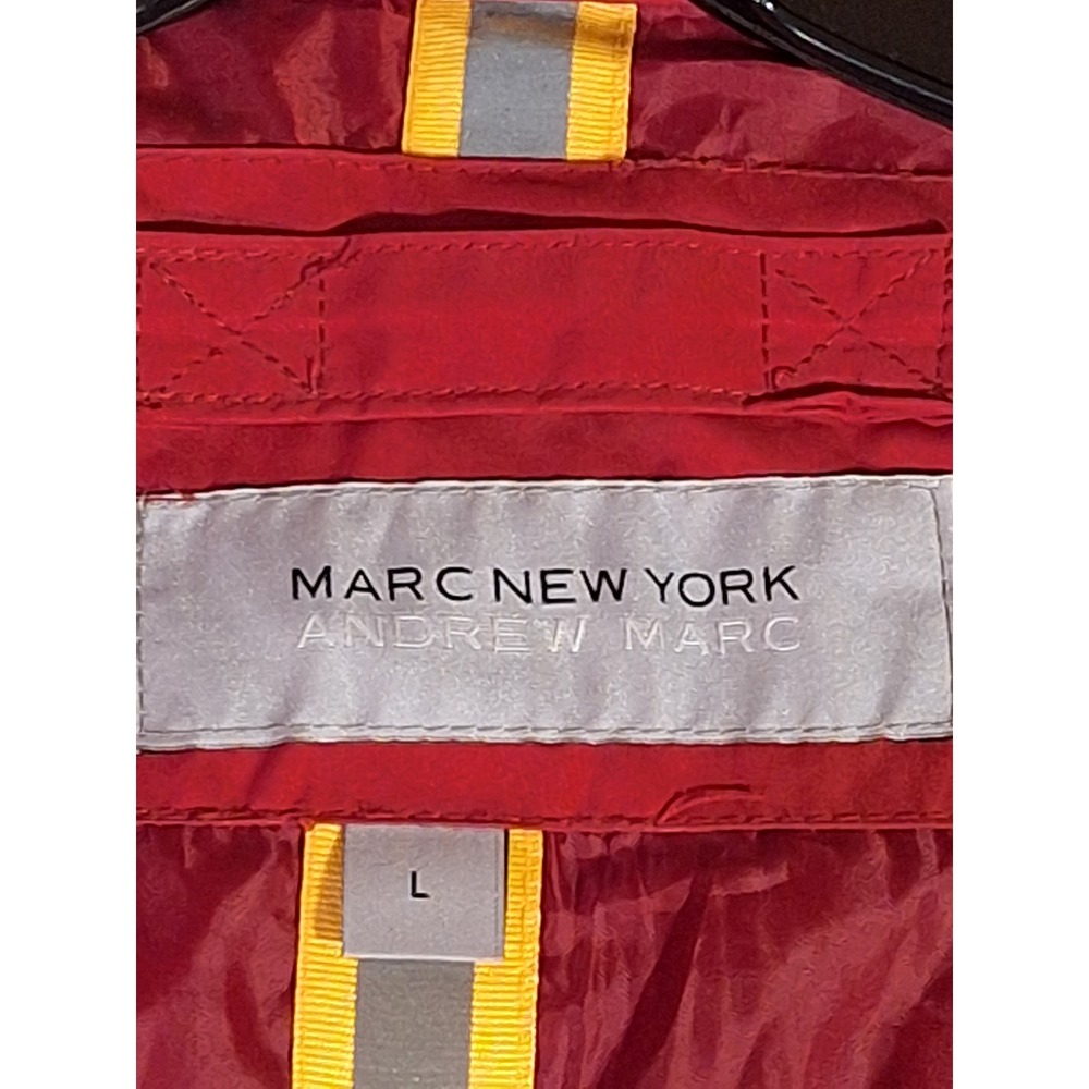 Marc New York Andrew Marc Red Full Zip Snap Field Jacket Mens L Utility Spring - Picture 6 of 15